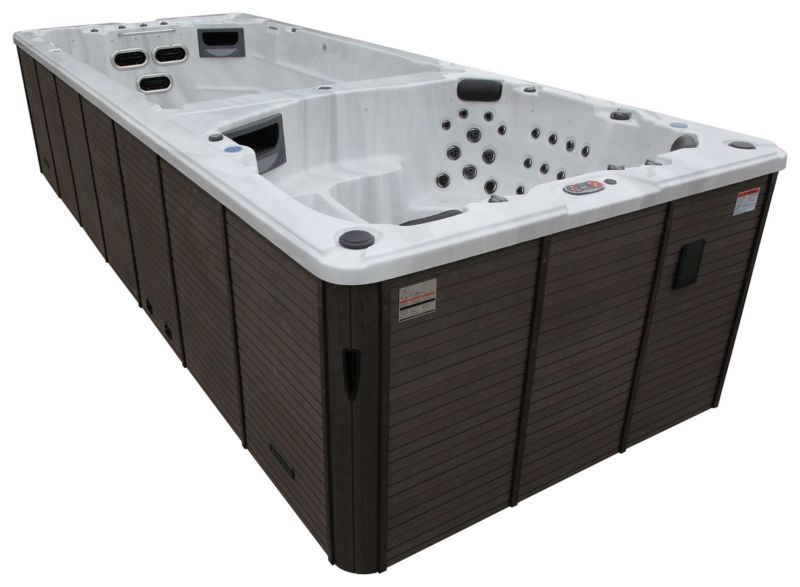 Canadian Spa Co St Lawrence 20ft 20 Person Swim Spa Hot Tub Brown