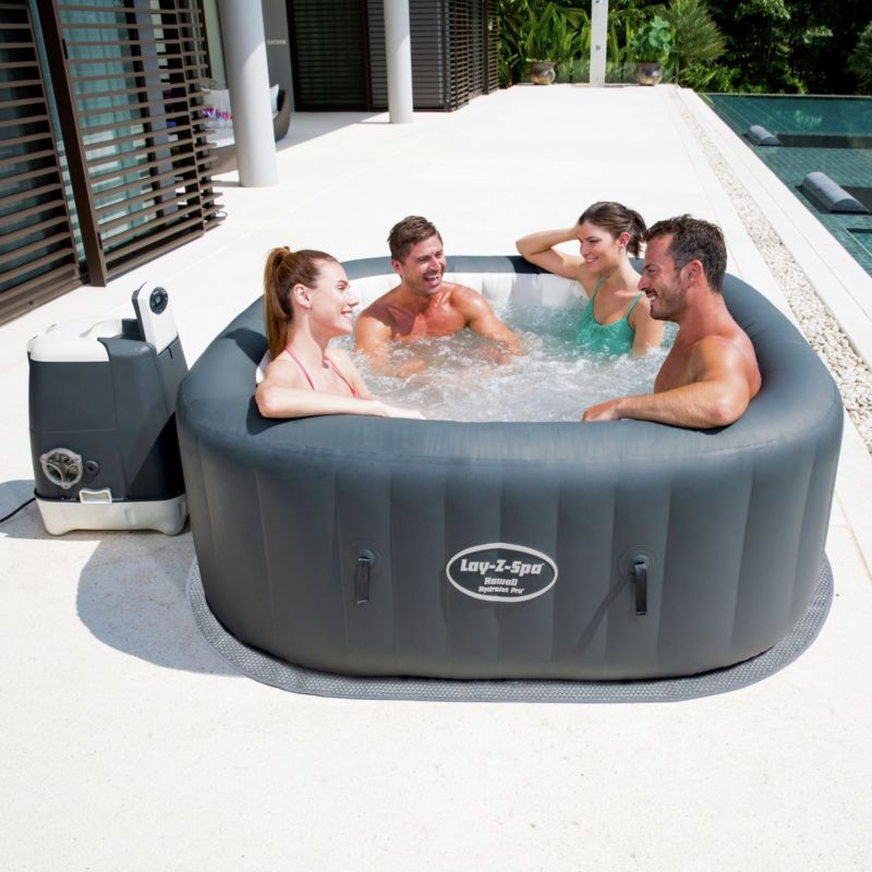 Bestway Lay-Z-Spa Hawaii Hydrojet Pro 6 Person Sqaure Inflatable Hot ...