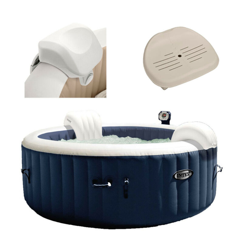 Intex Purespa Inflatable Hot Tub W/ Headrests (2 Pack) And Seats (2 ...