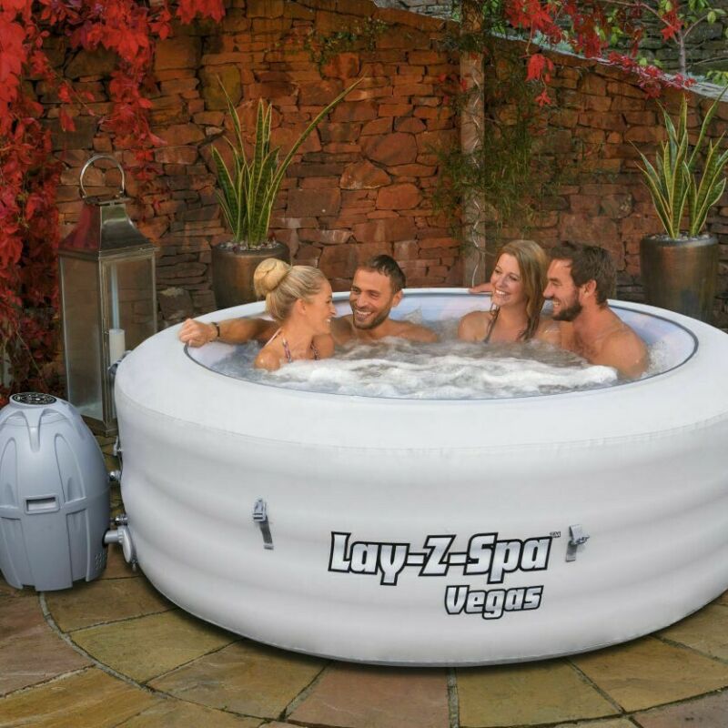 1.96M Inflatable Hot Tub 87 Air Jet Bestway Vegas Lay-Z-Spa Include ...