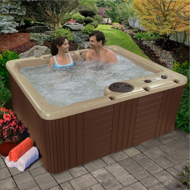 Spa Hot Tub Equipped With A Cozy Lounger 15 Stainl