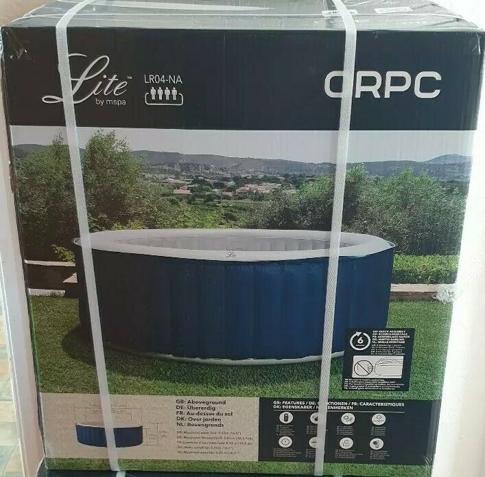 Mspa Lite Inflatable Hot Tub 4 Person Brand New Boxed With Lid Heat ...