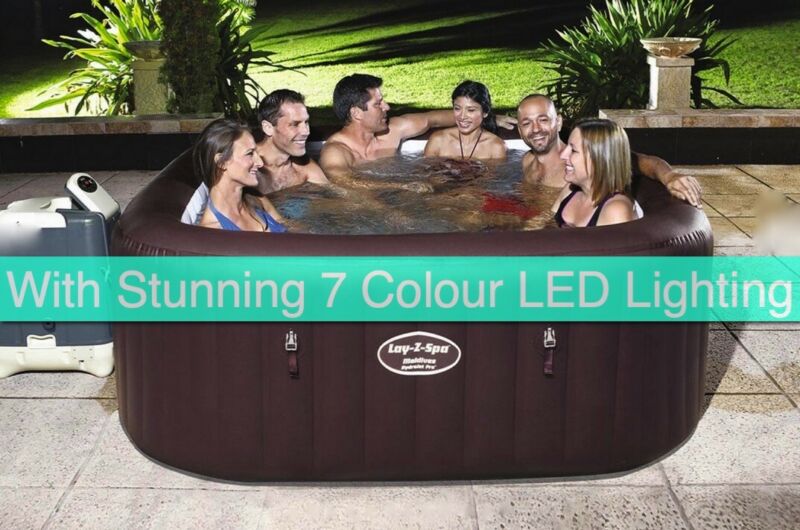 Lazy Spa Maldives Hydrojet Professional Spa Hot Tub 7 Colour Led