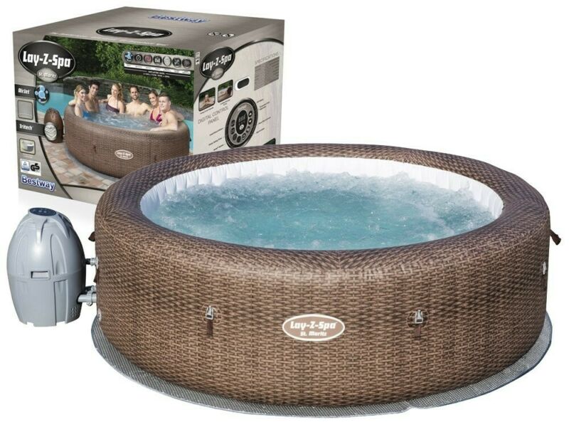 LayZSpa St Moritz Hot Tub Airjet Inflatable Lazy Spa 57 Person