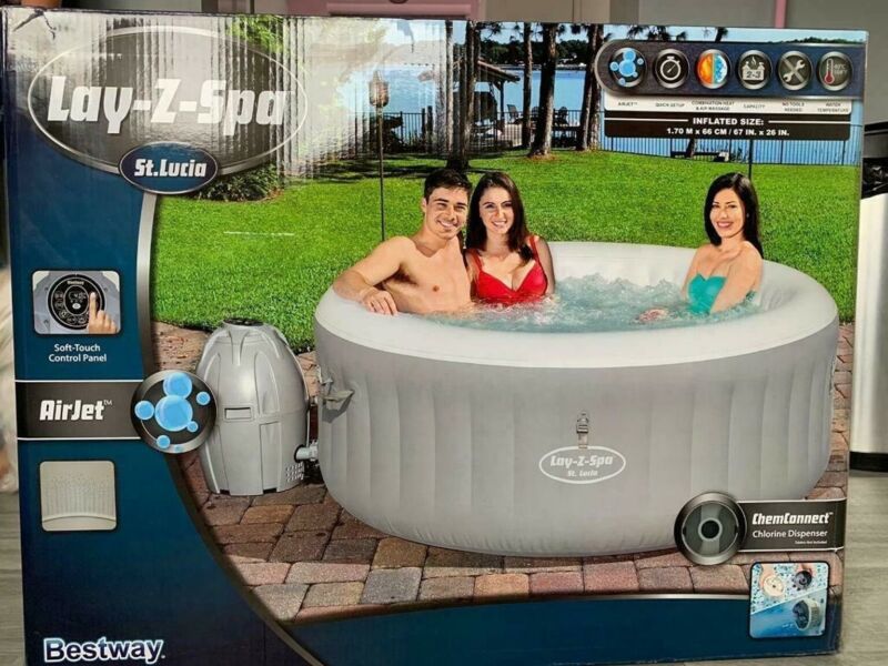 Bestway Lay Z Spa St Lucia Inflatable Airjet Hot Tub 2 3 Person Brand