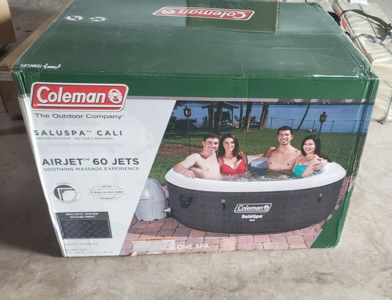 Coleman Saluspa Inflatable Hot Tub Cali Airjet Pool 4 Person 71