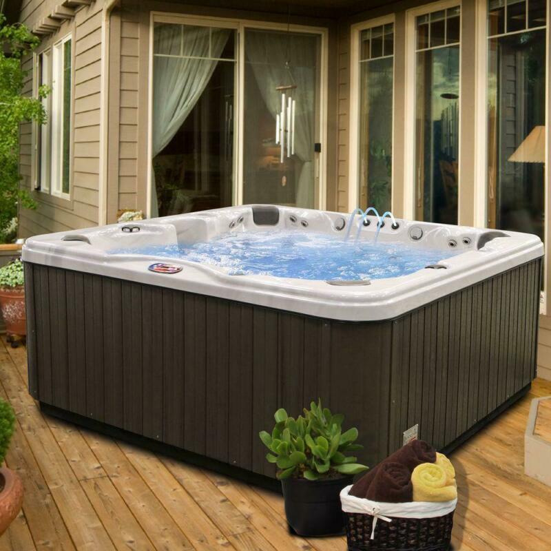 Hot Tub 6-Person 56-Jet Acrylic Bench Spa, Bluetooth Stereo And Led ...