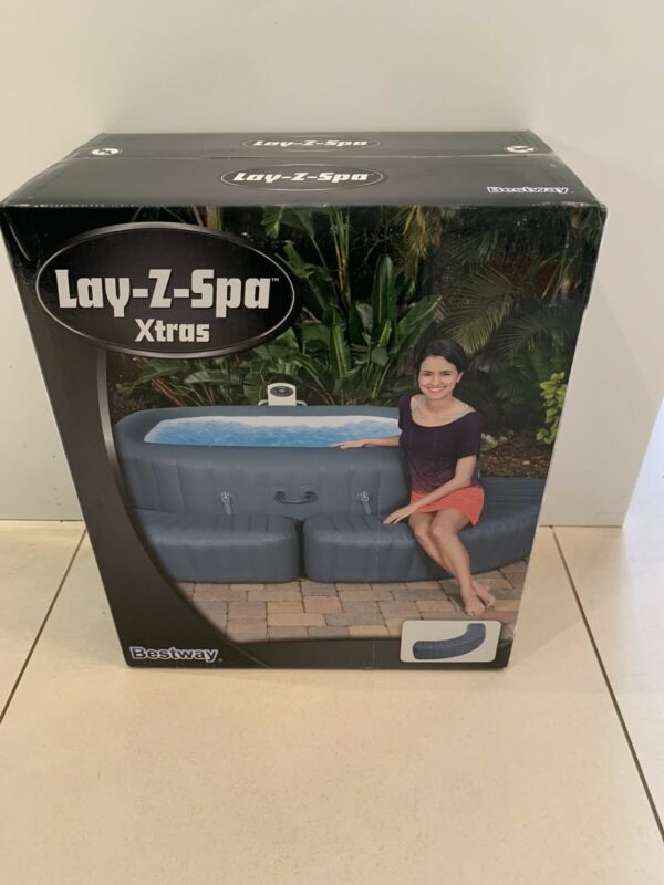 Lay Z Spa Lazy Spa Inflatable Hot Tub Grey SQUARE Surround Bench Seat 174x40x35