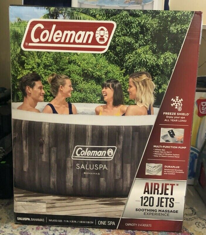 Coleman Saluspa Bahamas Hot Tub 120 Jet Weathered Wood Pattern for sale ...