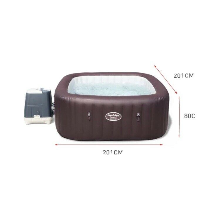 Bestway Lay-Z-Spa Maldives Hydrojet Pro Square Inflatable Hot Tub for ...