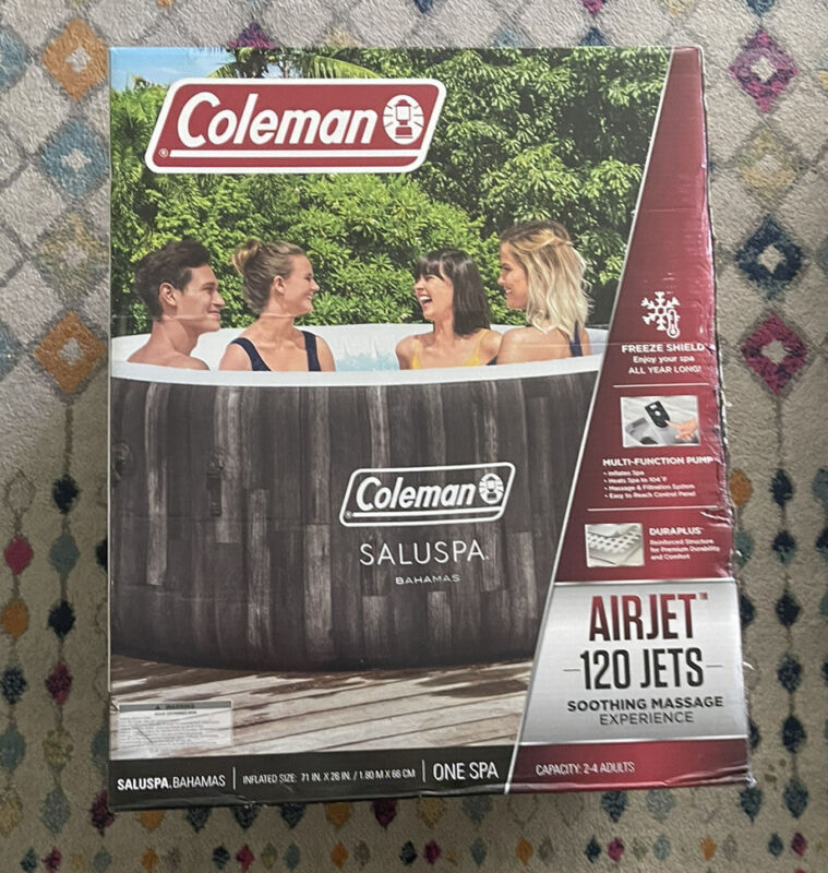 Coleman Bahamas Airjet Inflatable Hot Tub 120 Jets - Brand New Factory ...