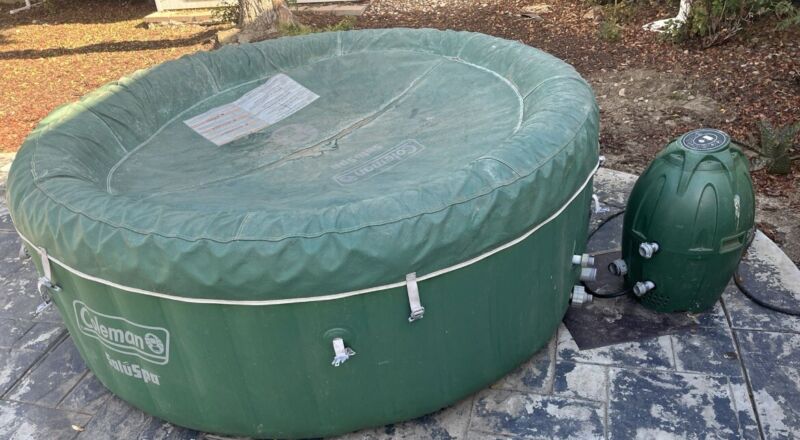 coleman-inflatable-saluspa-hot-tub-with-pump-and-filters-needs-patching