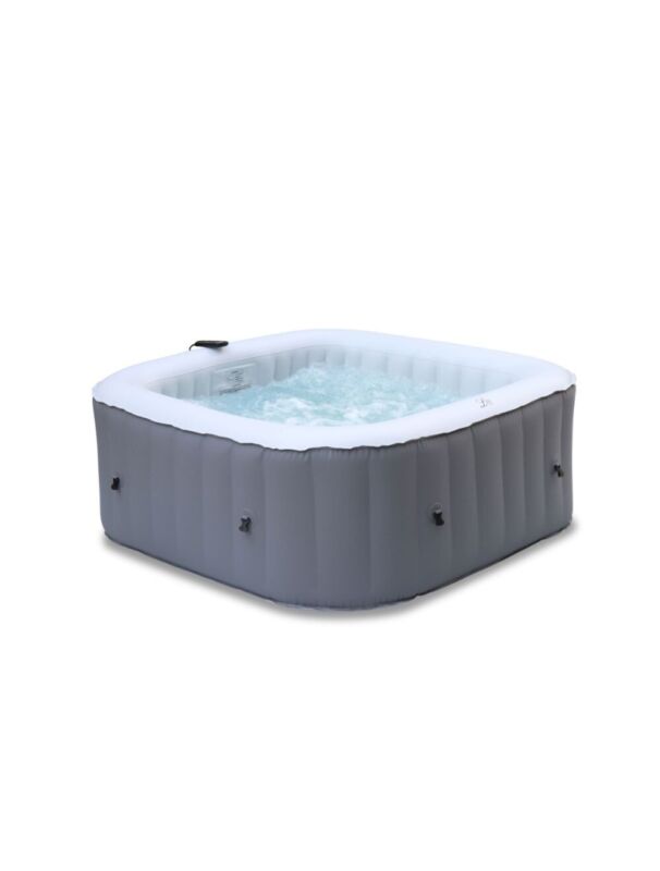 Mspa Fjord Grey 4 Person (2+2) Square Inflatable Hot Tub Spa Jacuzzi ...