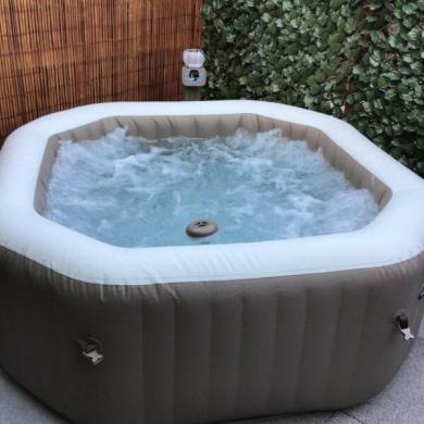intex octagonal inflatable tub bubble therapy pure spa person current